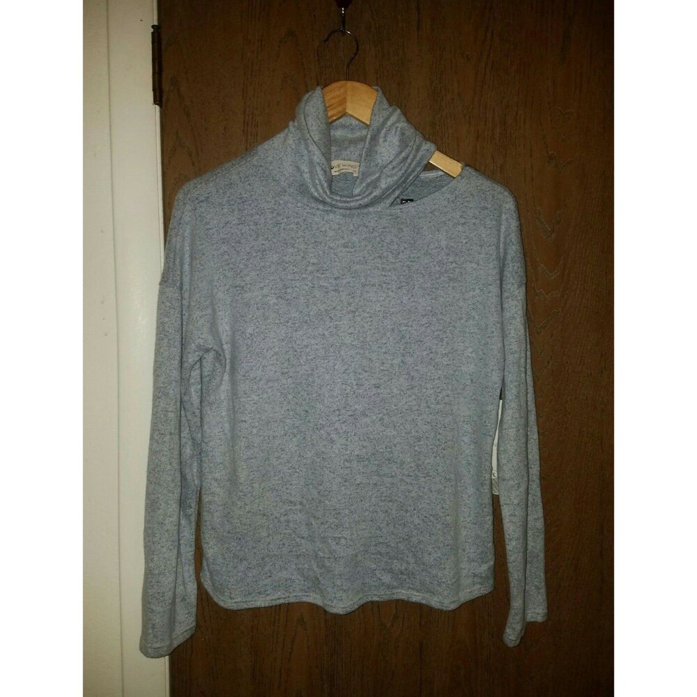 Love Wins Juniors Blue Sweater Turtleneck Brushed Long Sleeve Size XL